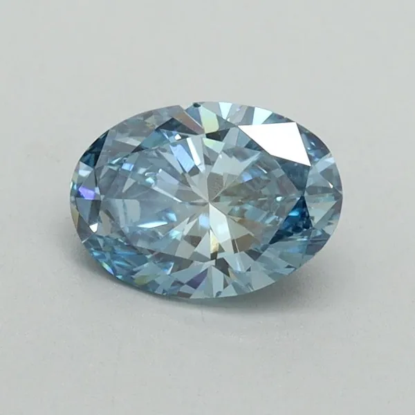 0.74ct OVAL Fancy Vivid Blue VS1 Coloured Lab diamond