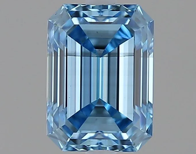 1.07ct EMERALD Fancy Vivid Blue SI1 Coloured Lab diamond