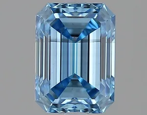 1.07ct EMERALD Fancy Vivid Blue SI1 Coloured Lab diamond