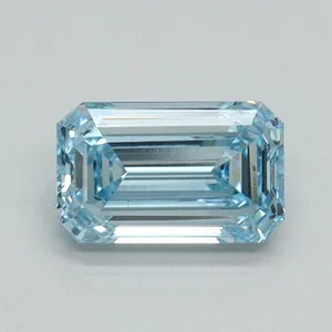 0.7ct EMERALD Fancy Intense Blue VS1 Coloured Lab diamond