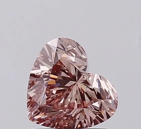 1.02ct HEART Fancy Intense Brownish Pink VS1 Coloured Lab diamond