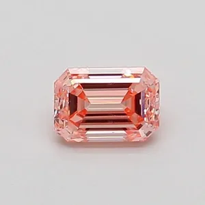 0.4ct EMERALD Fancy Intense Pink SI1 Coloured Lab diamond