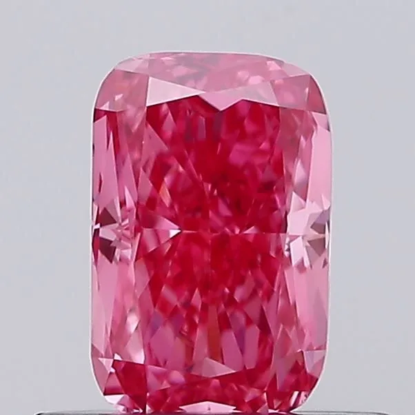 0.49ct CUSHION Fancy Vivid Pink VS1 Coloured Lab diamond