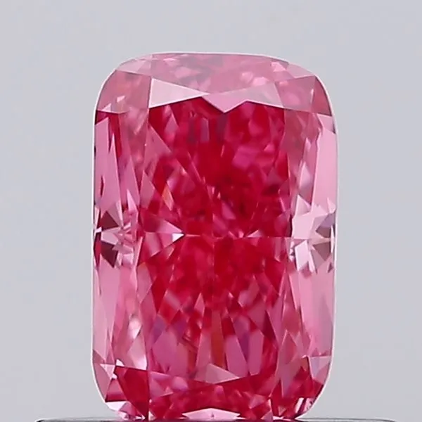 0.49ct CUSHION Fancy Vivid Pink VS1 Coloured Lab diamond