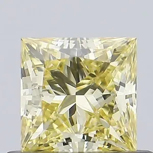 0.57ct PRINCESS Fancy Yellow VVS2 Coloured Lab diamond