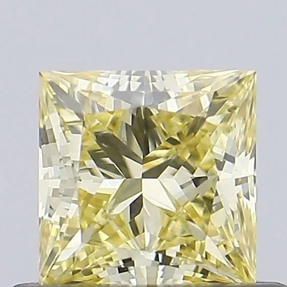 0.57ct PRINCESS Fancy Yellow VVS2 Coloured Lab diamond