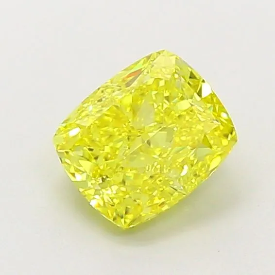 1.18ct CUSHION Fancy Vivid Yellow VVS2 Coloured Lab diamond