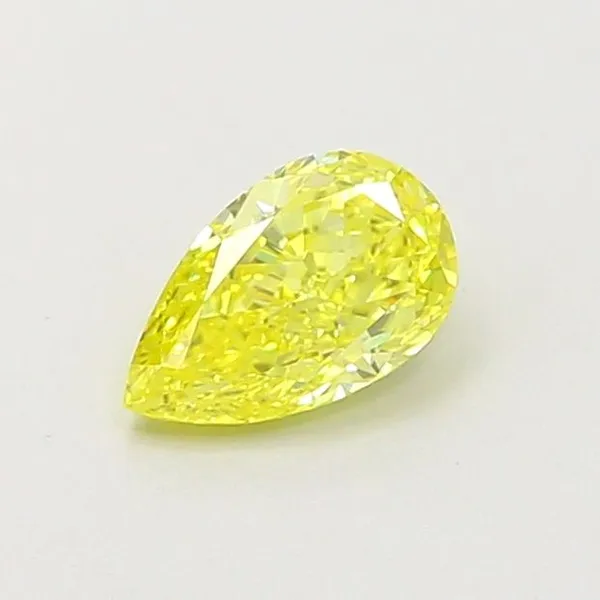 0.51ct PEAR Fancy Vivid Yellow VVS2 Coloured Lab diamond