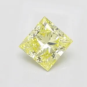 1.01ct PRINCESS Fancy Intense Yellow SI1 Coloured Lab diamond