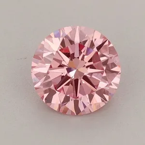 0.78ct ROUND Fancy Vivid Pink VVS2 Coloured Lab diamond
