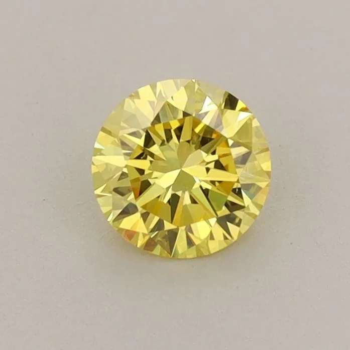 0.53ct ROUND Fancy Vivid Yellow VS2 Coloured Lab diamond