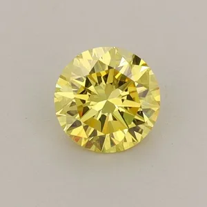 0.53ct ROUND Fancy Vivid Yellow VS2 Coloured Lab diamond