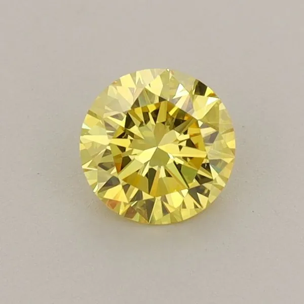 0.53ct ROUND Fancy Vivid Yellow VS2 Coloured Lab diamond