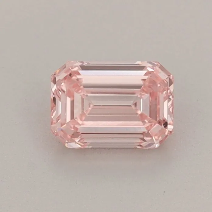 0.52ct EMERALD Fancy Vivid Pink VS1 Coloured Lab diamond