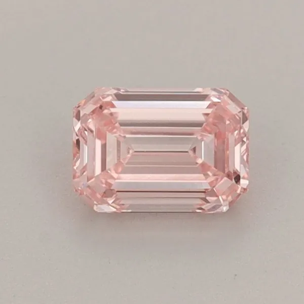 0.52ct EMERALD Fancy Vivid Pink VS1 Coloured Lab diamond