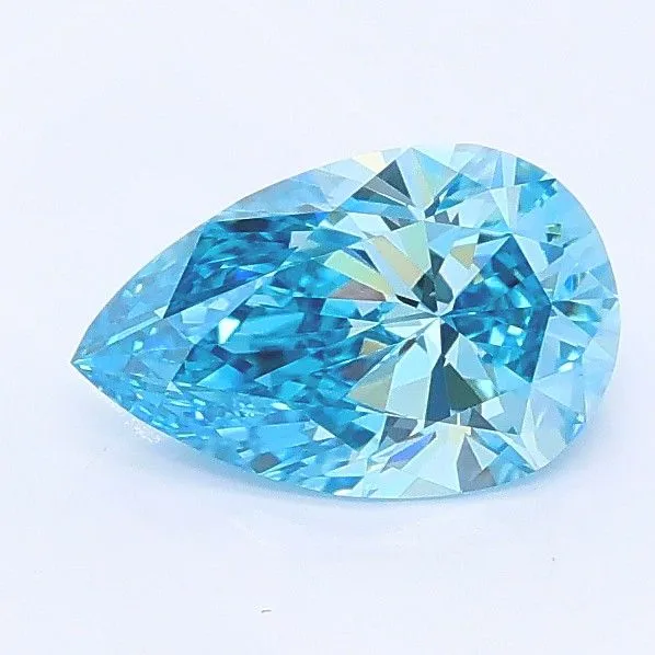 0.82ct PEAR Fancy Vivid Blue VVS2 Coloured Lab diamond
