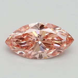 0.8ct MARQUISE Fancy Intense Orangey Pink SI1 Coloured Lab diamond