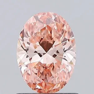 0.77ct OVAL Fancy Vivid Orangey Pink VS1 Coloured Lab diamond
