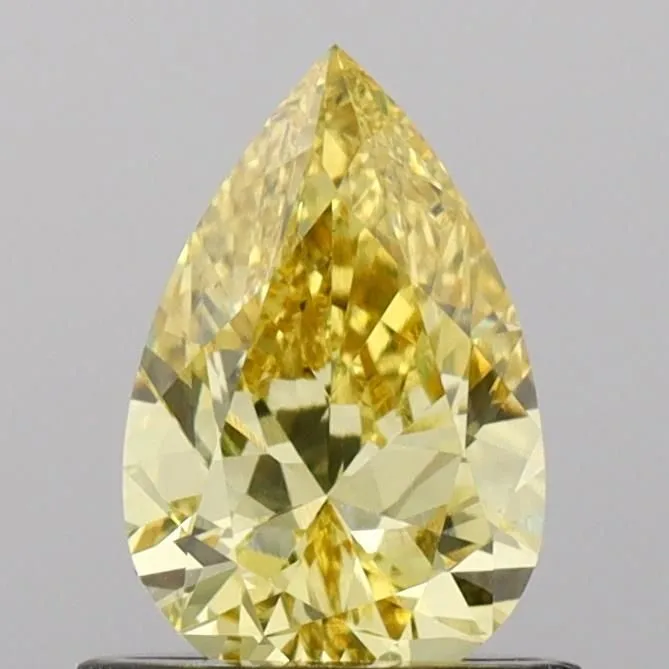 0.69ct PEAR Fancy Intense Yellow VS1 Coloured Lab diamond