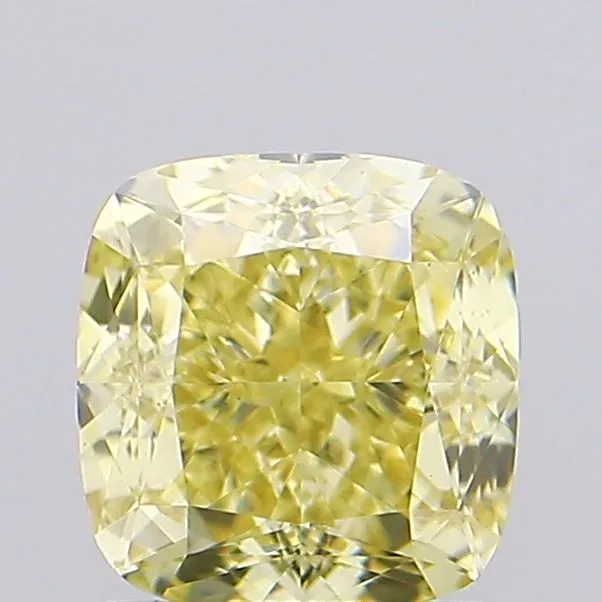 1.07ct CUSHION Fancy Intense Yellow VS1 Coloured Lab diamond