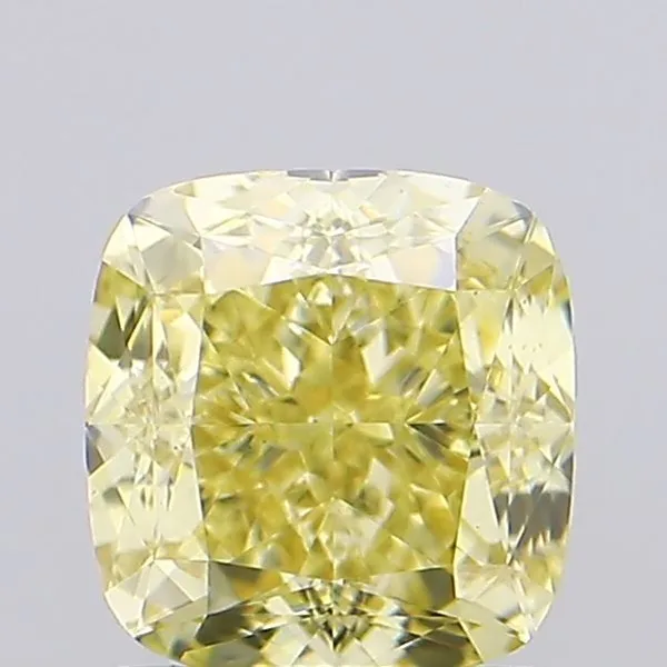 1.07ct CUSHION Fancy Intense Yellow VS1 Coloured Lab diamond