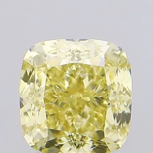 1.07ct CUSHION Fancy Intense Yellow VS1 Coloured Lab diamond