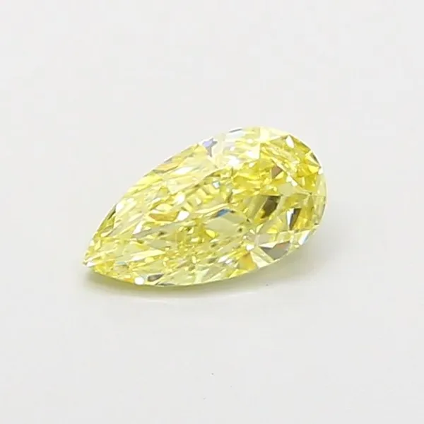 0.72ct PEAR Fancy Intense Yellow VS1 Coloured Lab diamond