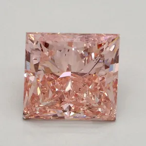 2ct PRINCESS Fancy Intense Pink SI2 Coloured Lab diamond