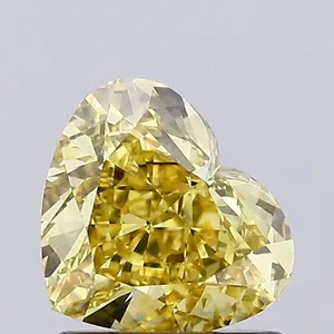 1.16ct HEART Fancy Intense Yellow VS2 Coloured Lab diamond