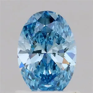 0.86ct OVAL Fancy Vivid Blue VS2 Coloured Lab diamond