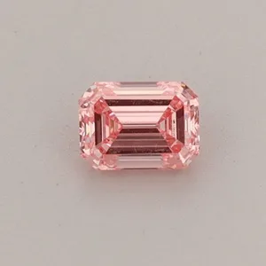 0.31ct EMERALD Fancy Vivid Pink VVS2 Coloured Lab diamond