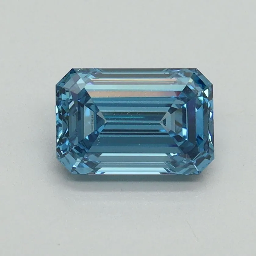 1.02ct EMERALD Fancy Vivid Blue VVS2 Coloured Lab diamond