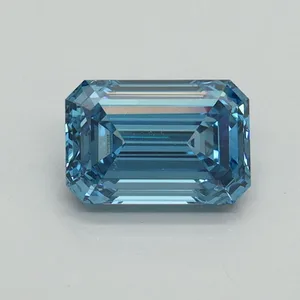 1.02ct EMERALD Fancy Vivid Blue VVS2 Coloured Lab diamond