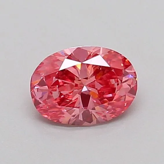 0.51ct OVAL Fancy Vivid Pink VS2 Coloured Lab diamond