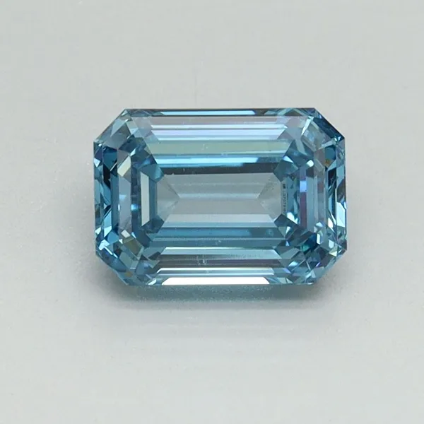 1.01ct EMERALD Fancy Vivid Blue VS1 Coloured Lab diamond