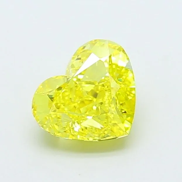 1.23ct HEART Fancy Vivid Yellow VVS1 Coloured Lab diamond