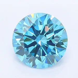 1ct ROUND Fancy Vivid Blue VS1 Coloured Lab diamond