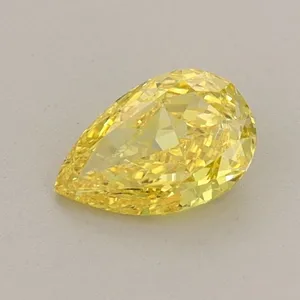 0.52ct PEAR Fancy Vivid Yellow VS1 Coloured Lab diamond