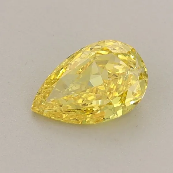 0.52ct PEAR Fancy Vivid Yellow VS1 Coloured Lab diamond