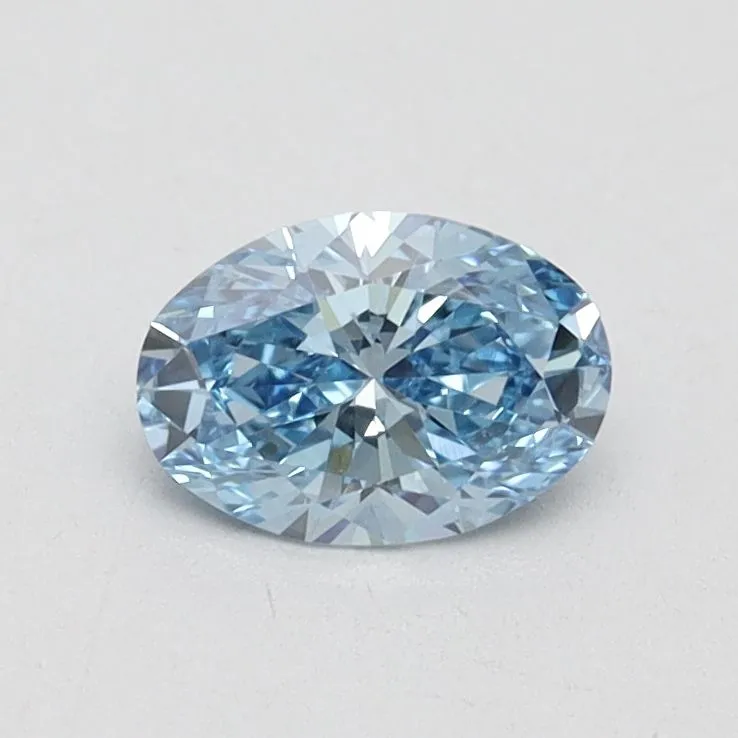 0.52ct OVAL Fancy Vivid Blue VS2 Coloured Lab diamond