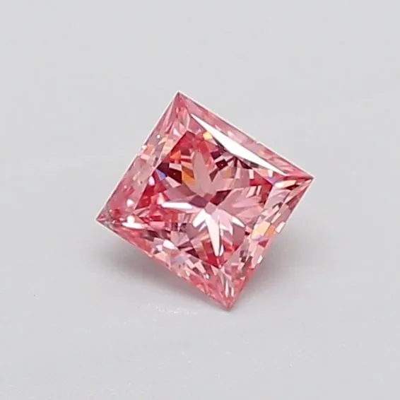 0.71ct PRINCESS Fancy Intense Pink SI1 Coloured Lab diamond