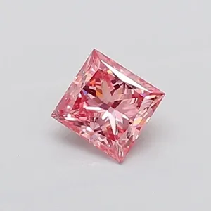 0.71ct PRINCESS Fancy Intense Pink SI1 Coloured Lab diamond