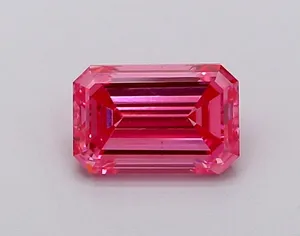 1.01ct EMERALD Fancy Vivid Pink VS1 Coloured Lab diamond