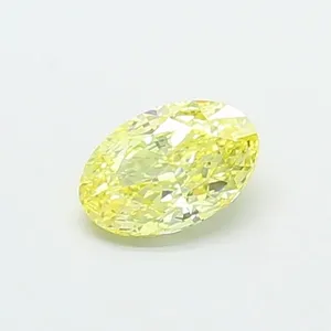 0.91ct OVAL Fancy Intense Yellow VS1 Coloured Lab diamond