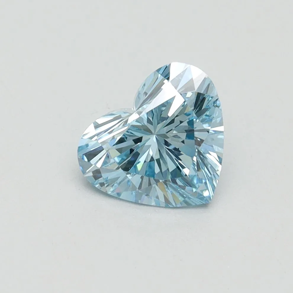 1.02ct HEART Fancy Vivid Blue VVS2 Coloured Lab diamond