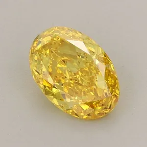 0.73ct OVAL Fancy Vivid Yellow VS1 Coloured Lab diamond