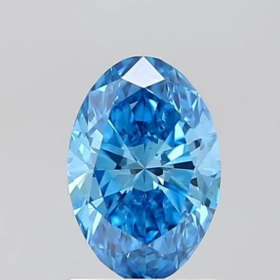 0.98ct OVAL Fancy Vivid Blue VS2 Coloured Lab diamond