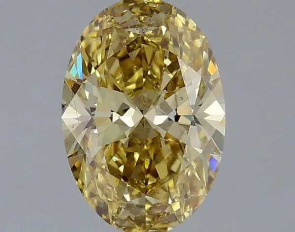 1.04ct OVAL Fancy Intense Yellow SI1 Coloured Lab diamond