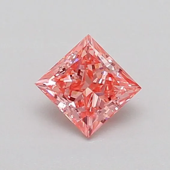 0.44ct PRINCESS Fancy Vivid Pink VS1 Coloured Lab diamond