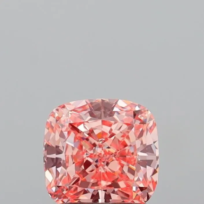 1.42ct CUSHION Fancy Vivid Pink VS1 Coloured Lab diamond